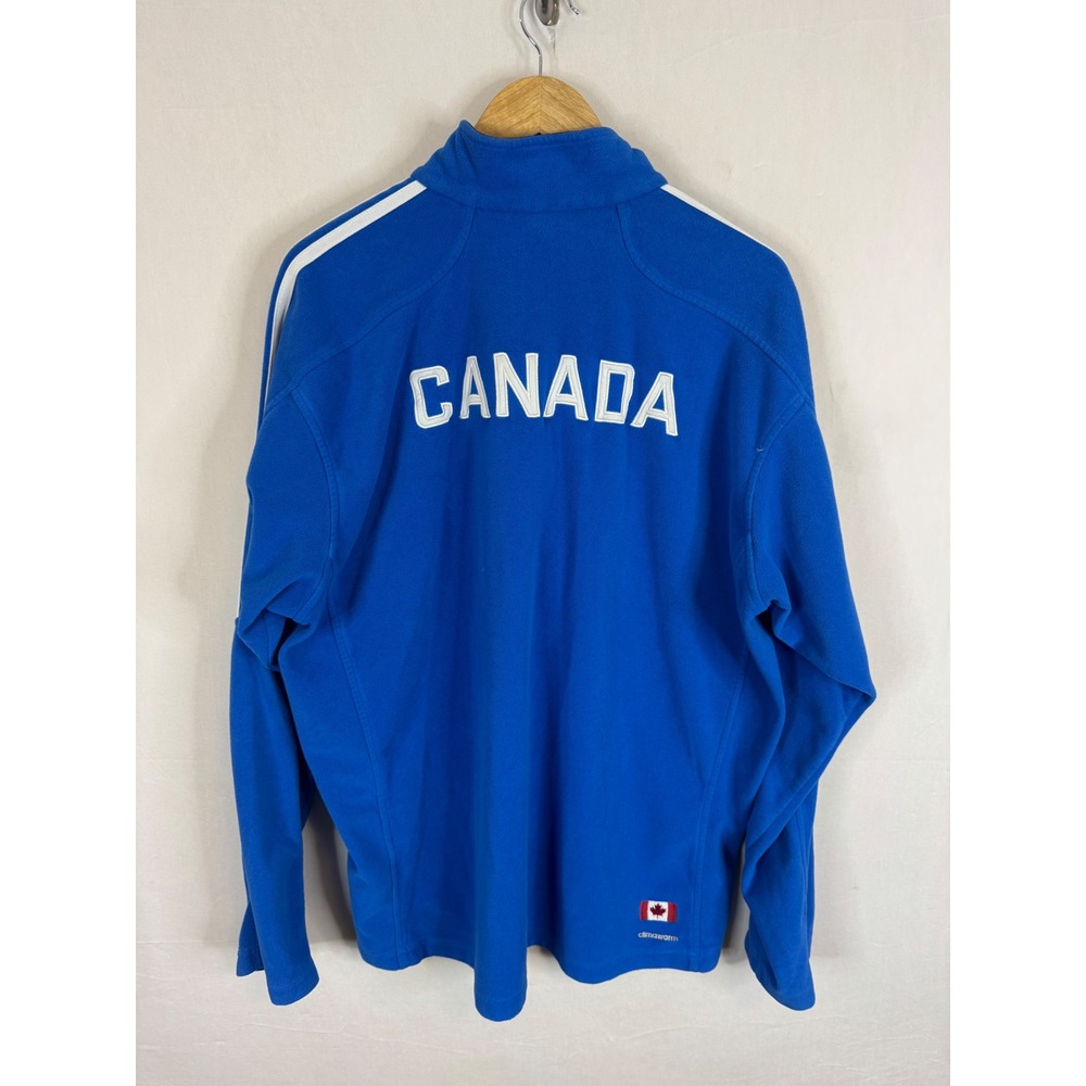 Adidas Canada Olympic ClimaWarm Fleece Quarter Zip Pullover Blue Q53130 Mens 2XL